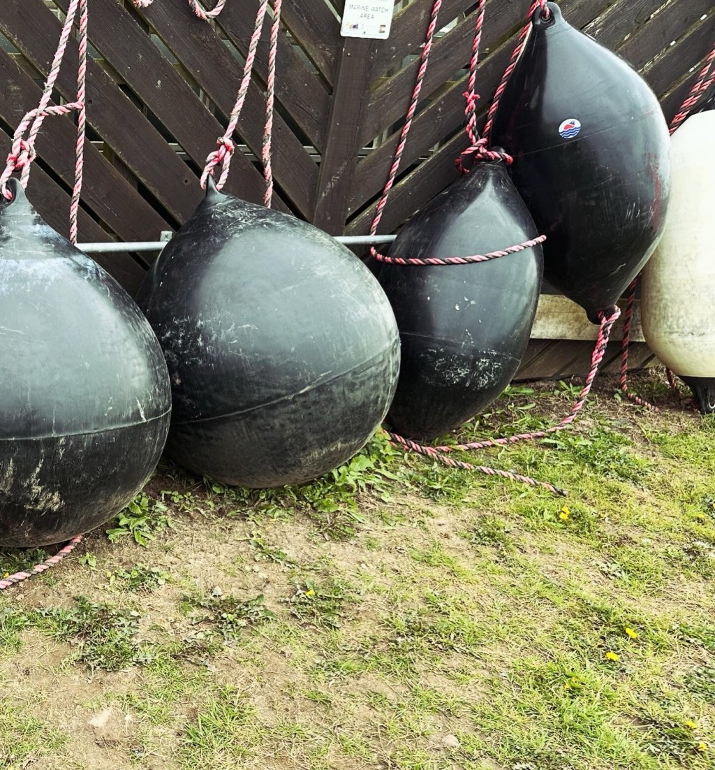 Balls by the seaside